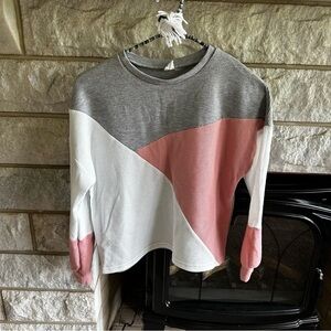 SHEIN Tween Girl Colorblock Drop Shoulder Sweater Size 11-12Y Multicolor